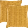 Pillows-Kirkland's Home Dandelion Cable Knit Throw Pillows, Set Of 2 Yellow