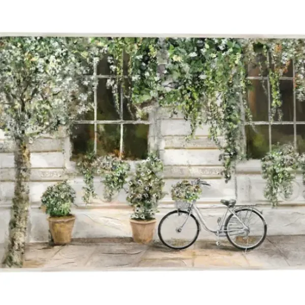 Framed Art-Kirkland's Home Dans La Ville Framed Canvas Art Print Green/White