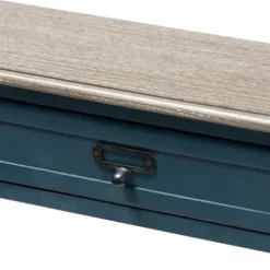 Console Tables-Kirkland's Home Daphne Blue Bayur Wood Two-Shelf Console Table