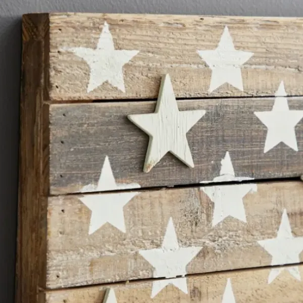 Wall Plaques-Kirkland's Home Dark American Flag Wooden Wall Sculpture Brown