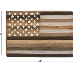 Wall Plaques-Kirkland's Home Dark American Flag Wooden Wall Sculpture Brown