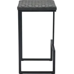 Bar Stools & Counter Height Stools-Kirkland's Home Dark And Black Upholstered Barstool Gray