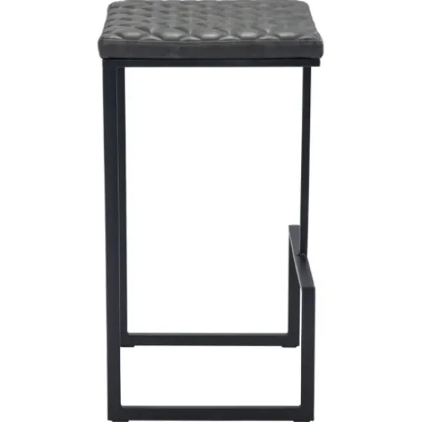 Bar Stools & Counter Height Stools-Kirkland's Home Dark And Black Upholstered Barstool Gray