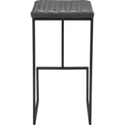Bar Stools & Counter Height Stools-Kirkland's Home Dark And Black Upholstered Barstool Gray