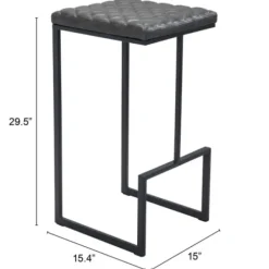 Bar Stools & Counter Height Stools-Kirkland's Home Dark And Black Upholstered Barstool Gray