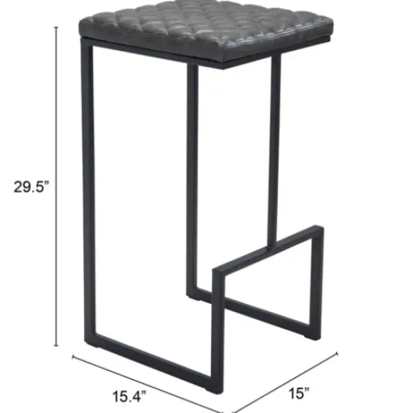 Bar Stools & Counter Height Stools-Kirkland's Home Dark And Black Upholstered Barstool Gray