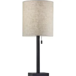 Table Lamps-Kirkland's Home Dark Bronze Square Base Table Lamp Ivory