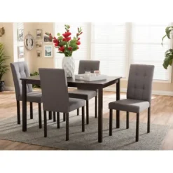Dining Sets-Kirkland's Home Dark Brown And Gray 5-Pc. Dining Set