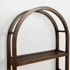 Shelves-Kirkland's Home Dark Brown Wood Arched Wall Shelf