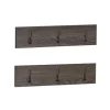 Hooks-Kirkland's Home Dark Brown Wooden 3-Hook Coat Racks, Set Of 2