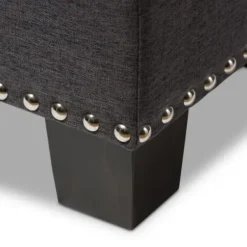 Entryway Furniture-Kirkland's Home Dark Button-Tufted Upholstered Storage Bench Gray