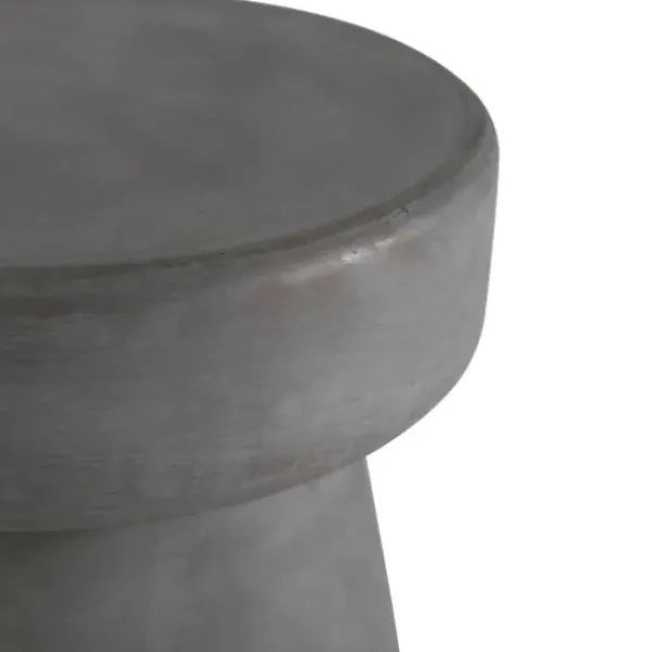 Accent & End Tables-Kirkland's Home Dark Concrete Sculpted Base Accent Table Gray