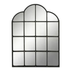 Decorative Mirrors-Kirkland's Home Dark Crown Frame Windowpane Mirror