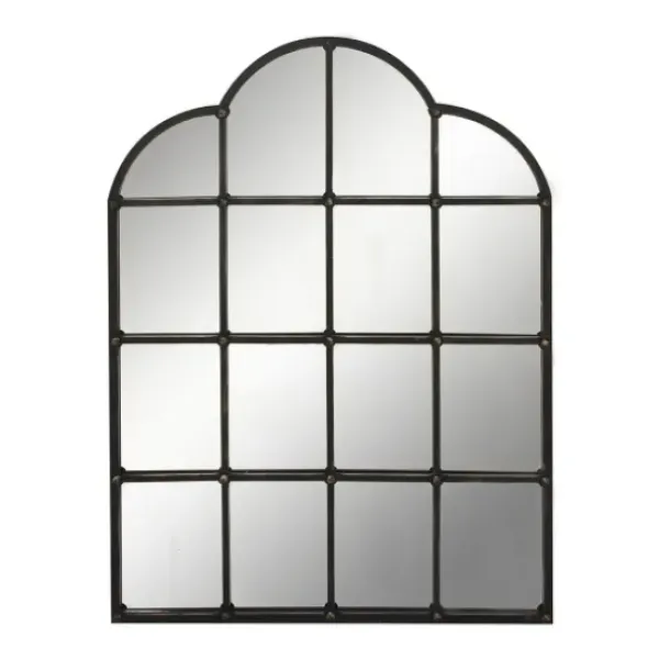 Decorative Mirrors-Kirkland's Home Dark Crown Frame Windowpane Mirror