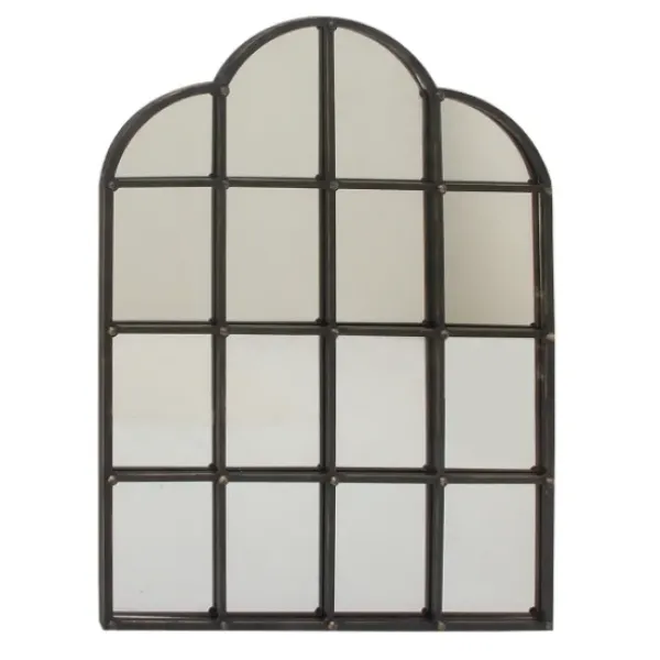 Decorative Mirrors-Kirkland's Home Dark Crown Frame Windowpane Mirror