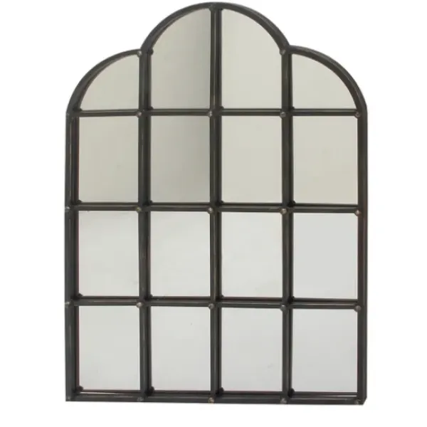 Decorative Mirrors-Kirkland's Home Dark Crown Frame Windowpane Mirror