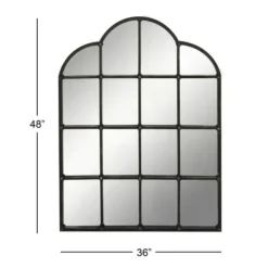 Decorative Mirrors-Kirkland's Home Dark Crown Frame Windowpane Mirror