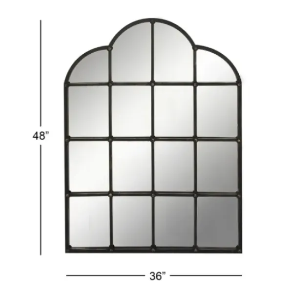 Decorative Mirrors-Kirkland's Home Dark Crown Frame Windowpane Mirror