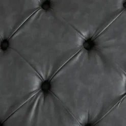 Benches & Ottomans-Kirkland's Home Dark Espresso Button Tufted Leather Ottoman Brown