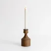 Candle Holders-Kirkland's Home Dark Eucalyptus Wood Taper Candle Holder, 6 In. Brown