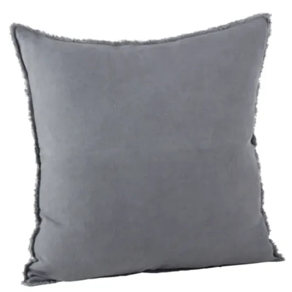 Pillows-Kirkland's Home Dark Fringed Edge Pillow Gray