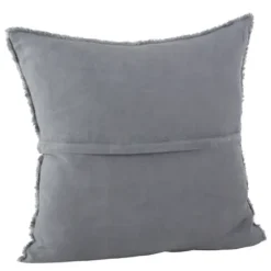 Pillows-Kirkland's Home Dark Fringed Edge Pillow Gray