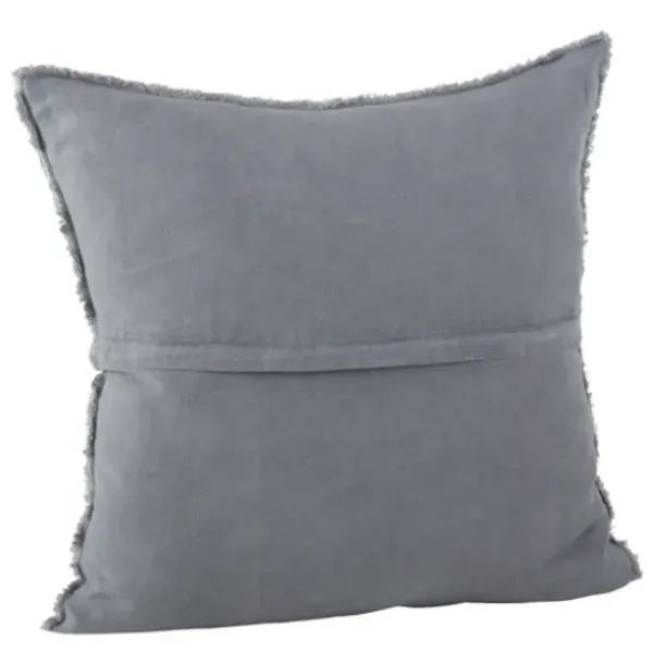 Pillows-Kirkland's Home Dark Fringed Edge Pillow Gray