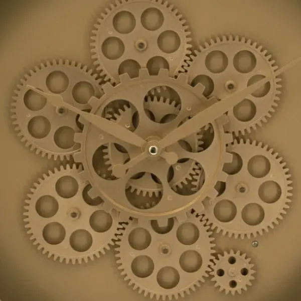Clocks-Kirkland's Home Dark Gold Exposed Gearwork Wall Clock