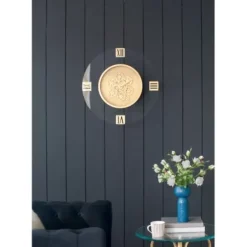 Clocks-Kirkland's Home Dark Gold Exposed Gearwork Wall Clock