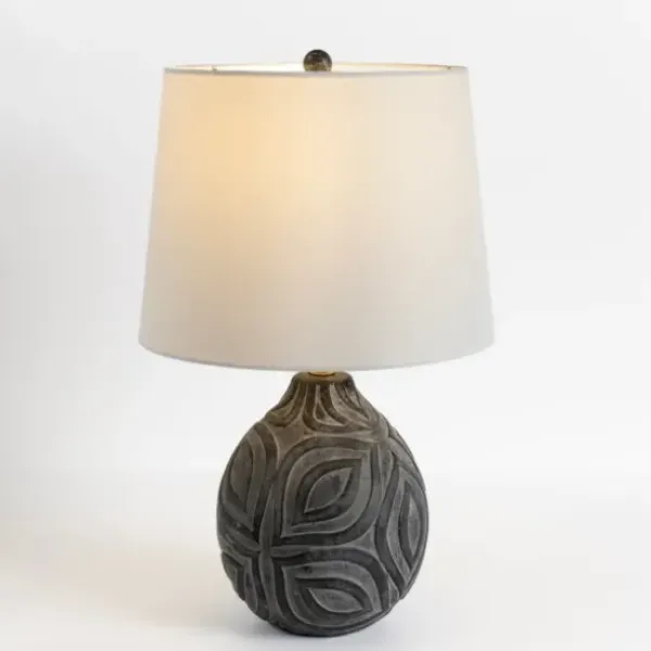 Table Lamps-Kirkland's Home Dark Gray Ceramic Leaf Table Lamp White