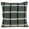 Pillows-Kirkland's Home Dark Gray Plaid Knitted Pillow Gray/Black/White