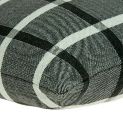 Pillows-Kirkland's Home Dark Gray Plaid Knitted Pillow Gray/Black/White