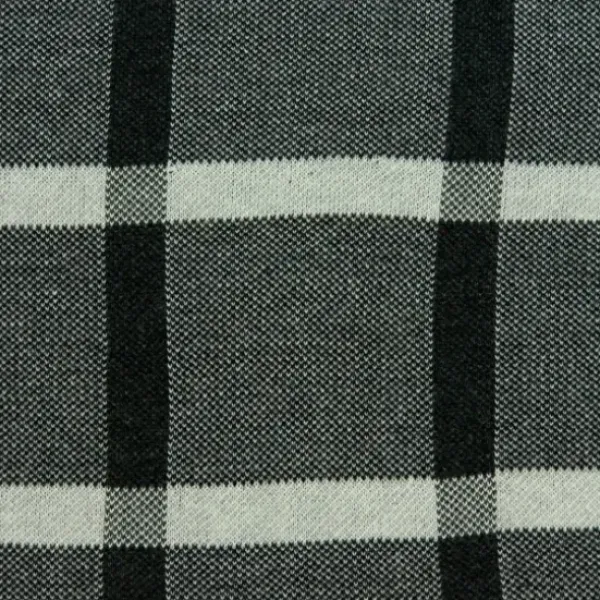 Pillows-Kirkland's Home Dark Gray Plaid Knitted Pillow Gray/Black/White