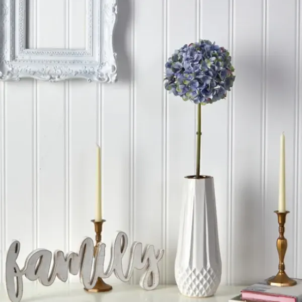 Stems & Bouquets-Kirkland's Home Dark Hydrangea Bloom Stems, Set Of 3 Blue