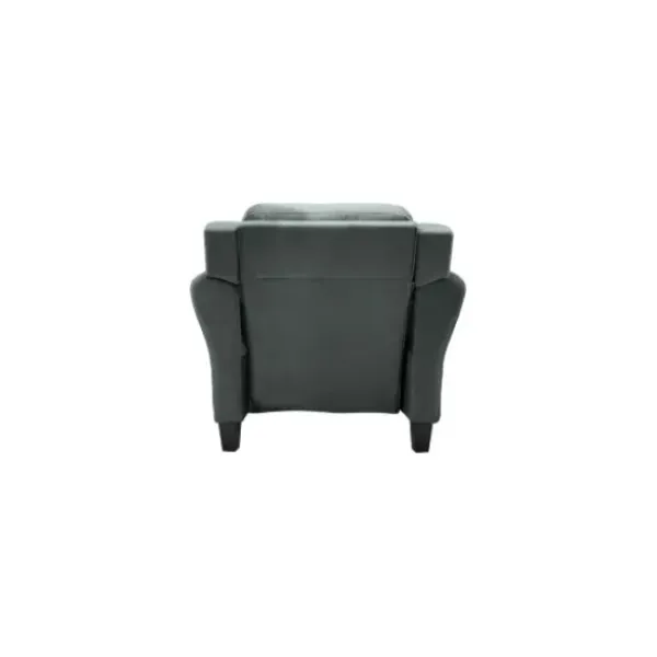 Accent Chairs-Kirkland's Home Dark Kelly Microfiber Rolled Arm Chair Gray