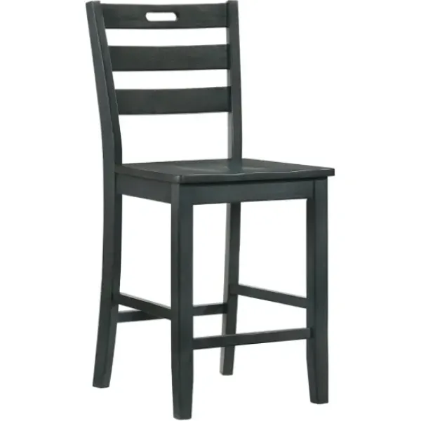 Bar Stools & Counter Height Stools-Kirkland's Home Dark Ladder Counter Stools, Set Of 2 Gray