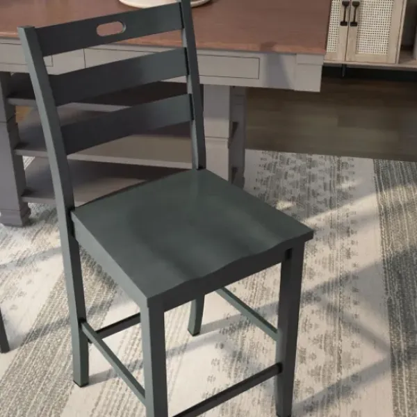 Bar Stools & Counter Height Stools-Kirkland's Home Dark Ladder Counter Stools, Set Of 2 Gray