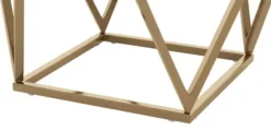 Accent & End Tables-Kirkland's Home Dark Marble And Gold Geometric Accent Table Gray