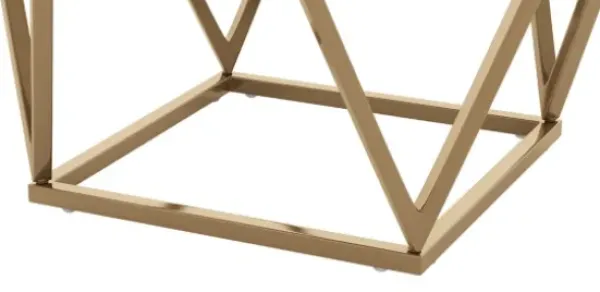 Accent & End Tables-Kirkland's Home Dark Marble And Gold Geometric Accent Table Gray