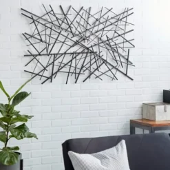 Wall Plaques-Kirkland's Home Dark Metal Abstract Scattered Wall Sculpture Gray