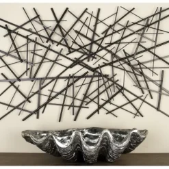 Wall Plaques-Kirkland's Home Dark Metal Abstract Scattered Wall Sculpture Gray
