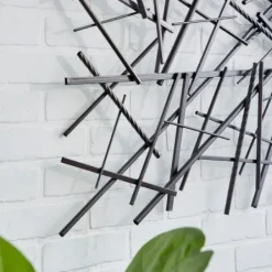 Wall Plaques-Kirkland's Home Dark Metal Abstract Scattered Wall Sculpture Gray