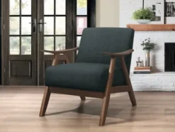 Accent Chairs-Kirkland's Home Dark Mid-Century Hazel Frame Accent Chair Gray