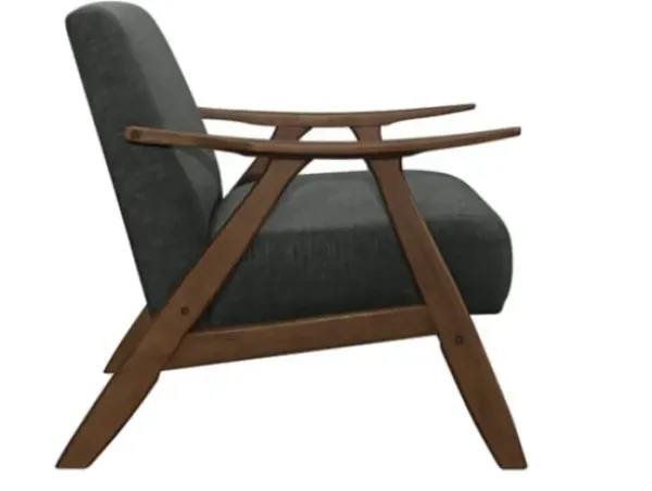 Accent Chairs-Kirkland's Home Dark Mid-Century Hazel Frame Accent Chair Gray
