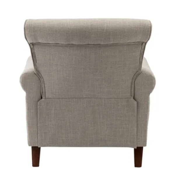 Accent Chairs-Kirkland's Home Dark Miriam Nailhead Trim Armchair Gray
