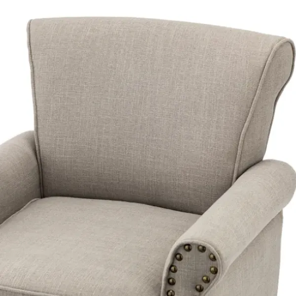 Accent Chairs-Kirkland's Home Dark Miriam Nailhead Trim Armchair Gray