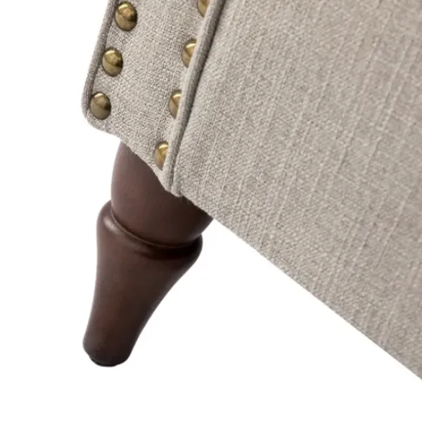 Accent Chairs-Kirkland's Home Dark Miriam Nailhead Trim Armchair Gray