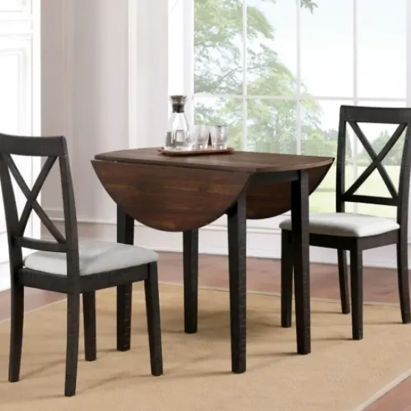 Dining Tables-Kirkland's Home Dark Oak And Walnut 3-Pc. Dining Set Brown