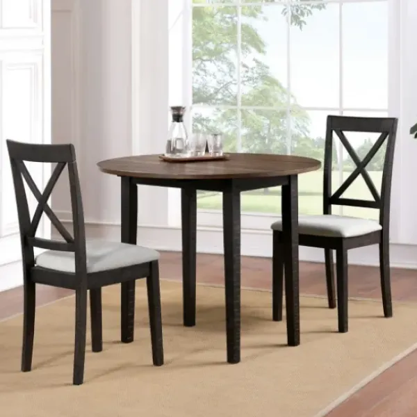 Dining Tables-Kirkland's Home Dark Oak And Walnut 3-Pc. Dining Set Brown