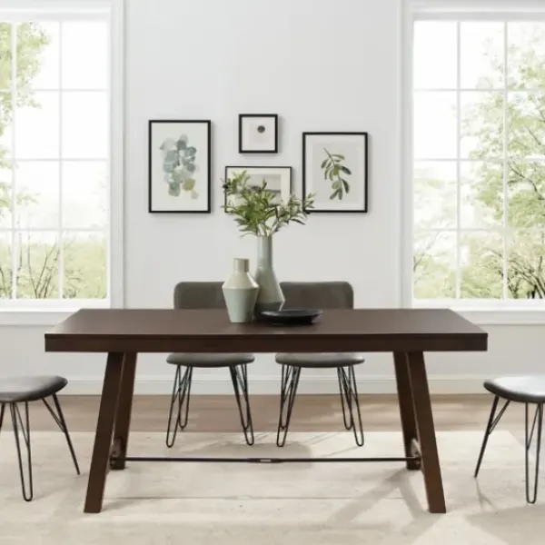 Dining Tables-Kirkland's Home Dark Oak Wood Rustic Dining Table